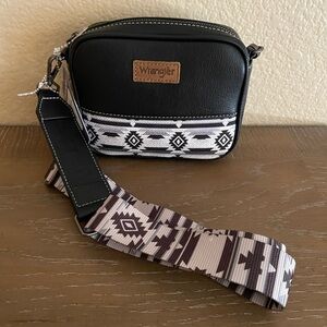 Wrangler Black and White Patterned Crossbody Bag